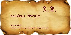 Kelényi Margit névjegykártya